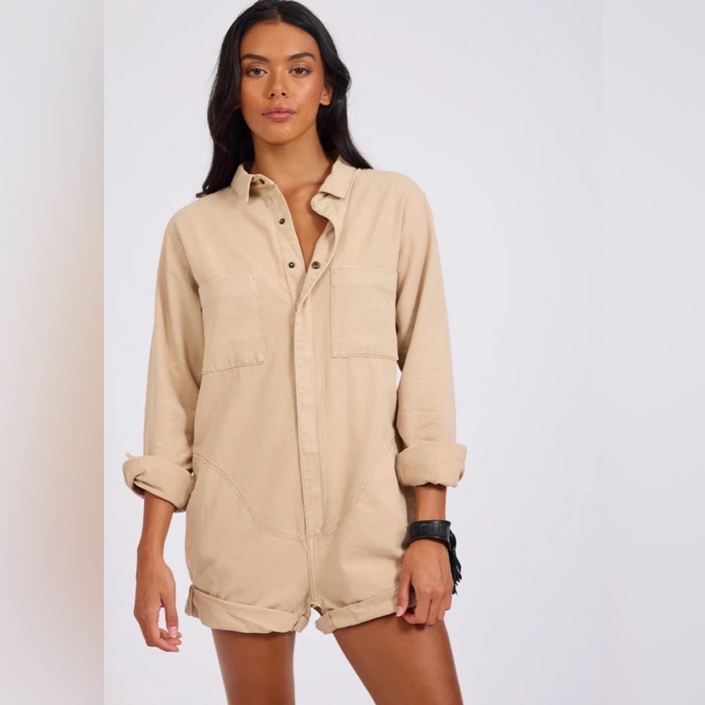 One Teaspoon Prophecy Romper Jumpsuit‎ Button Stone Cargo Festival Rock n Roll